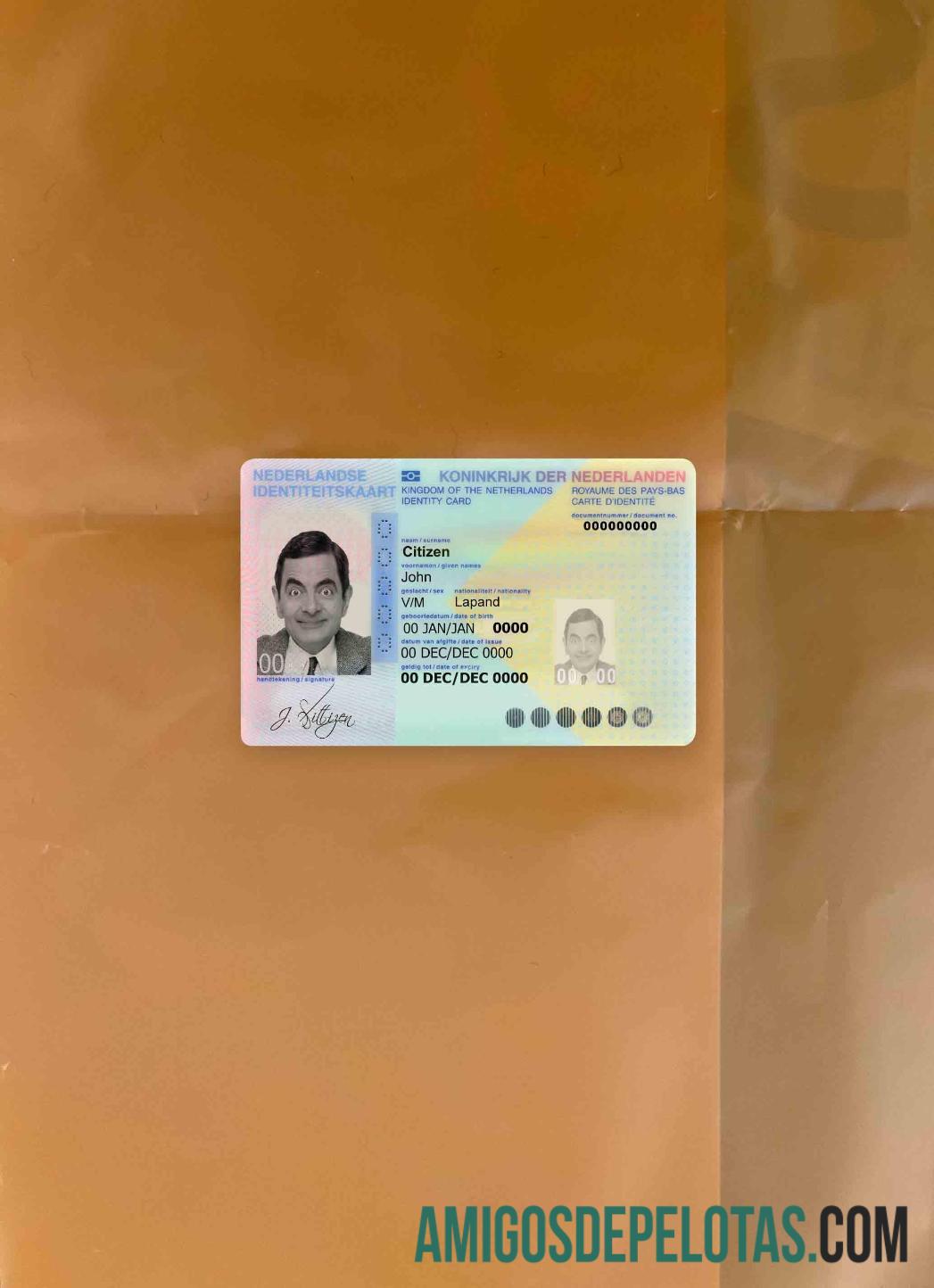 Netherlands ID olhar de foto frente amostra